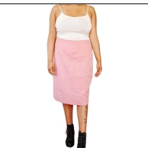 Vintage pink pinstripe pencil skirt
